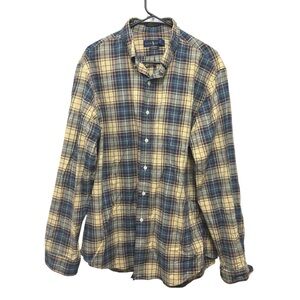 Ralph Lauren Blue and Yellow Casual Button Down Shirt